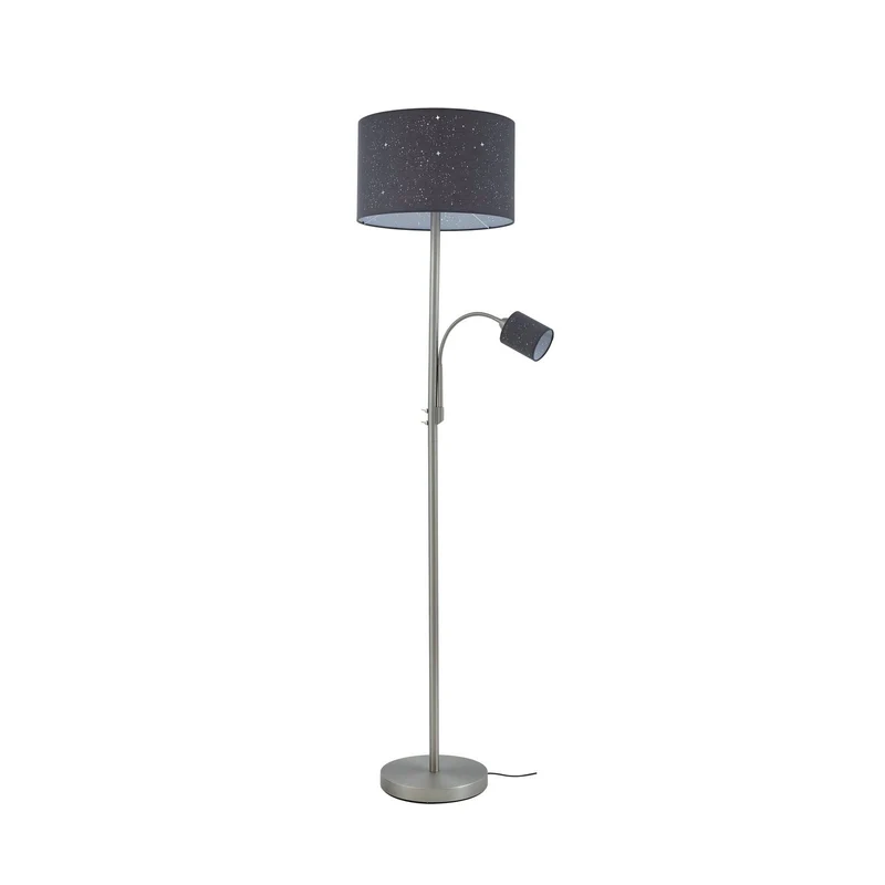 B-Ware Lindby Stehleuchte Lampe Jaileen grau Textil 170 cm Leselicht