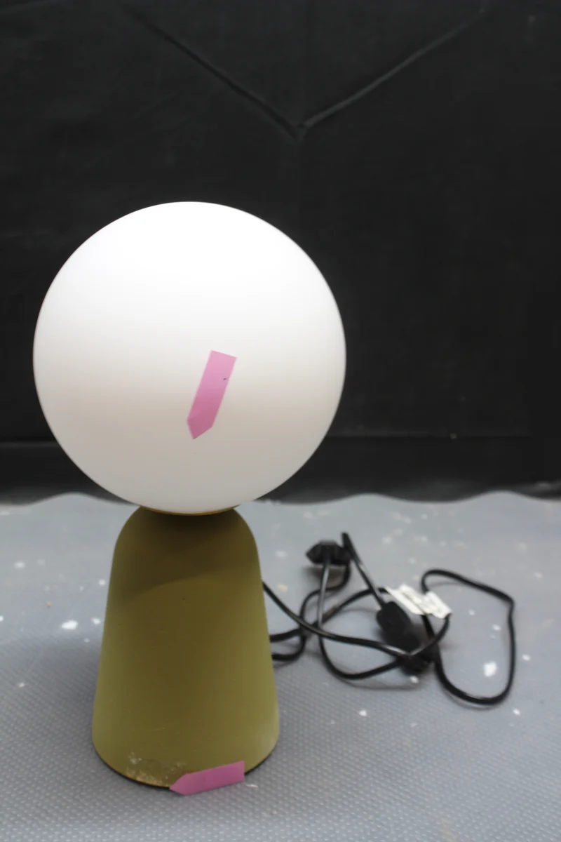 B-Ware KARE Tischlampe Tischleuchte Bollie Betonfuß grün Opalglas 31 cm SIEHE TEXT/FOTO