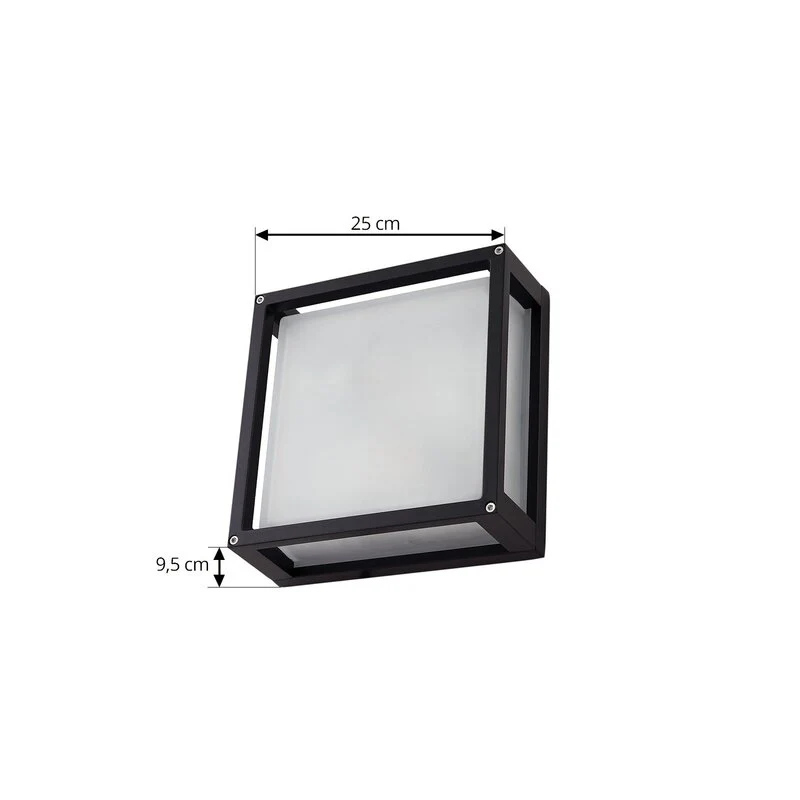 B-Ware Lucande Außenwandlampe Aurelien anthrazit 25x25 cm mit Sensor IP54