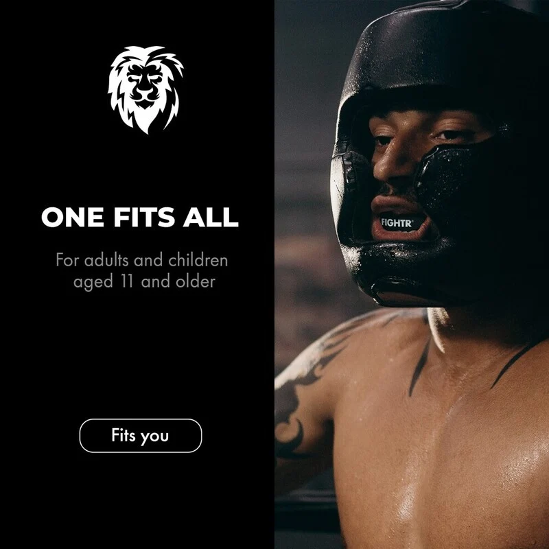 B-Ware FIGHTR Premium Mundschutz Zahnschutz Boxen MMA inkl. Hygiene Box blau 78x78mm