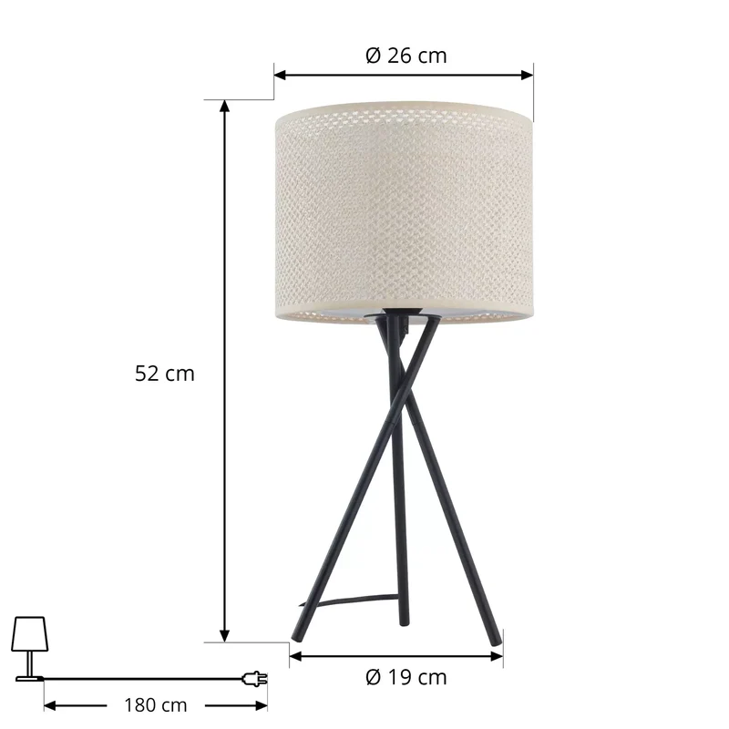 B-Ware Lindby Tischleuchte Soula Tischlampe Tischlicht Ø 26 cm beige Kunststoff E27