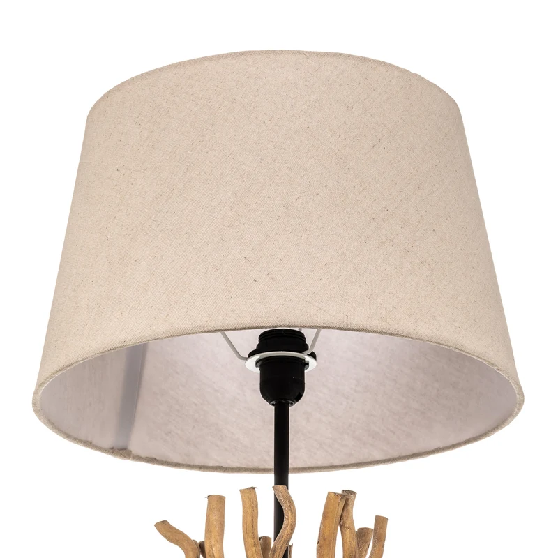 B-Ware Euluna Stehleuchte Agar Stehlampe Lampe Leuchte E27 Stoff Holz SIEHE TEXT/FOTO