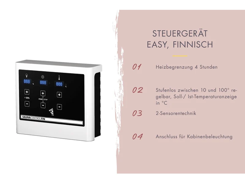 Karibu Saunahaus Skrollan 3 38 mm- 11 kW Ofen ext. Strg- Milchglastür