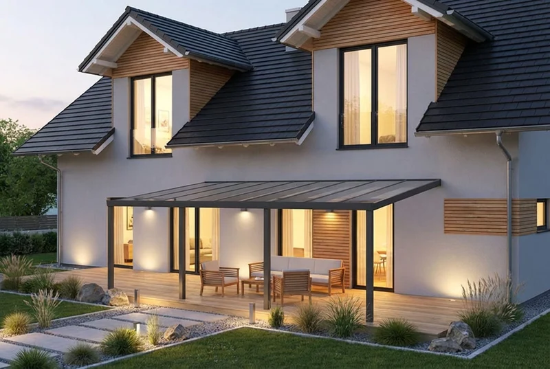 Terrassenüberdachung Aluminium 700x350cm VSG anthrazit