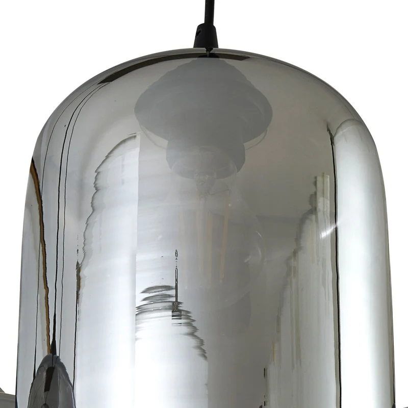 B-Ware Lindby Hängeleuchte Pendellampe Marla Glas rauchgrau 6fl 108cm E27 dimmbar240