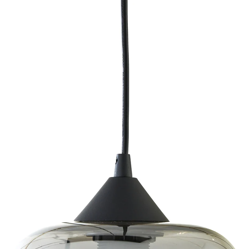 B-Ware Lindby Hängeleuchte Pendellampe Marla Glas rauchgrau 6fl 108cm E27 dimmbar240