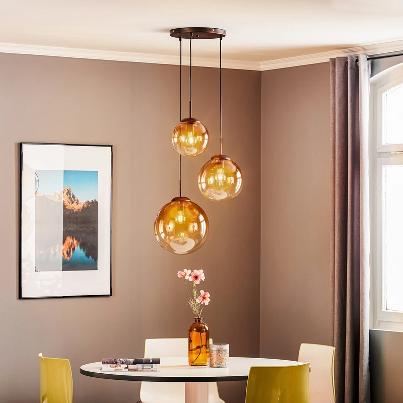 Globo Glas-Hängeleuchte Varus Hängeleuchte Lampe Leuchte amber SIEHE TEXT/FOTO