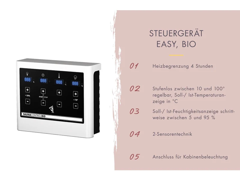 Karibu Saunahaus Hycore 1, naturbelassen - inkl. 9 kW Bioofen ext. Steuerung- inkl. Fußboden und Klarglastür