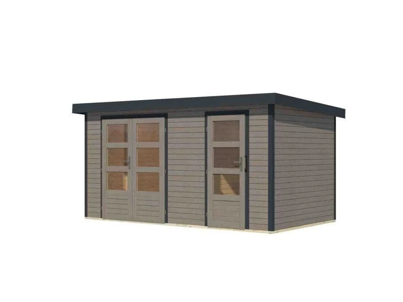 Norlinio Hybrid Zweiraumhaus Woodtallic, wassergrau/anthrazit, inkl. Fußboden