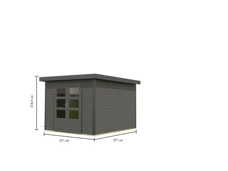 Norlinio Hybrid Gartenhaus Woodtallic 6, terragrau/anthrazit, inkl. Fußboden
