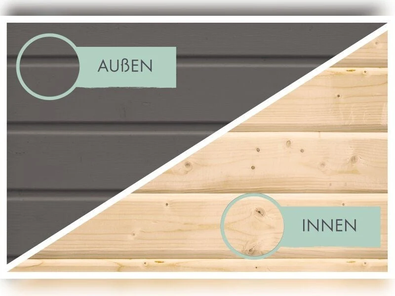 Norlinio Hybrid Gartenhaus Woodtallic 6, terragrau/anthrazit, inkl. Fußboden