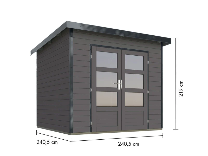 Norlinio Hybrid Gartenhaus Woodtallic 3, terragrau/anthrazit, inkl. Fußboden