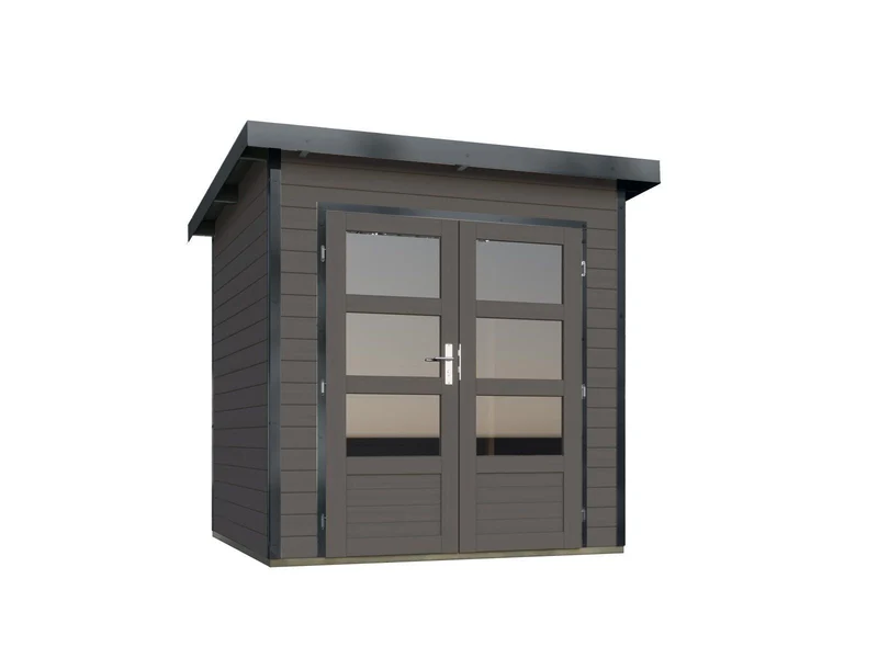 Norlinio Hybrid Gartenhaus Woodtallic 1, terragrau/anthrazit, inkl. Fußboden