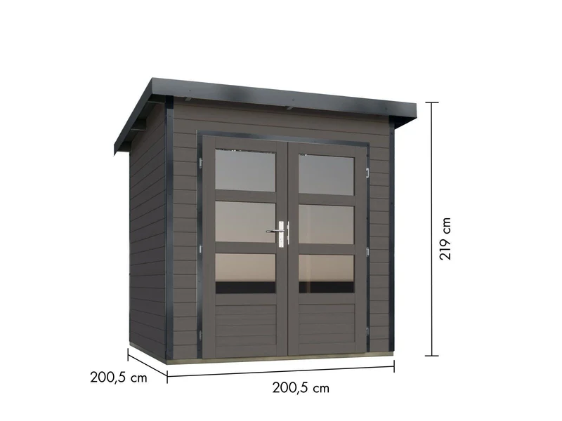 Norlinio Hybrid Gartenhaus Woodtallic 1, terragrau/anthrazit, inkl. Fußboden