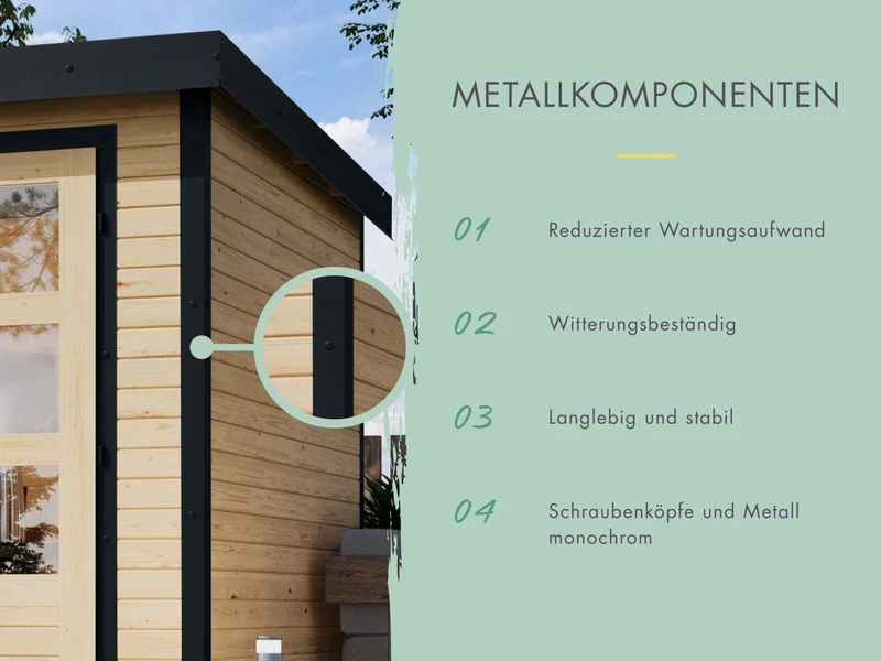 Norlinio Hybrid Gartenhaus Woodtallic 1, terragrau/anthrazit, inkl. Fußboden