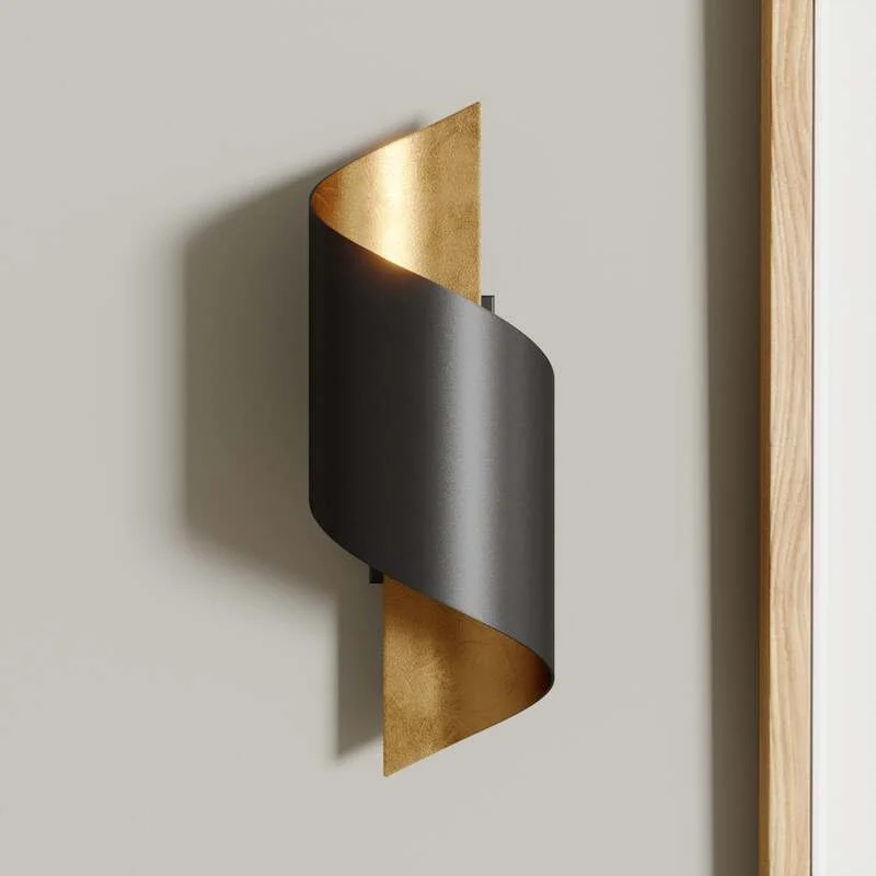 B-Ware Lindby Wandleuchte Wandlampe Desirio schwarz gold Metall Beleuchtung Wohnzim4