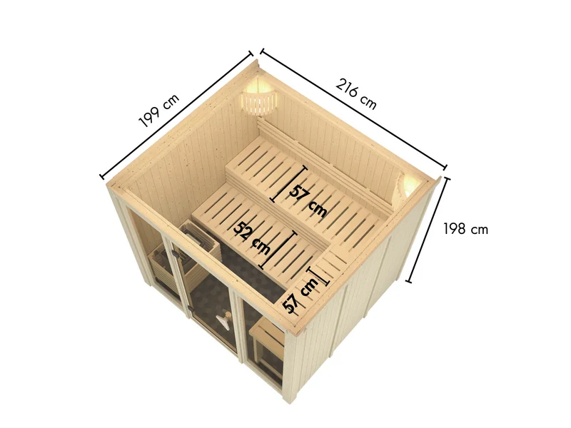 Karibu Sauna Avari 4 , ohne Ofen , 68 mm
