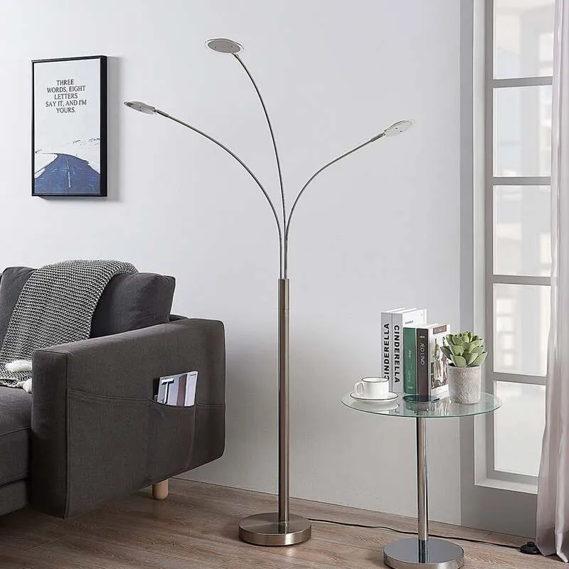 B-Ware Lindby LED-Stehlampe Anea Stehleuchte Lampe Leuchte LED 3-flammig nickel