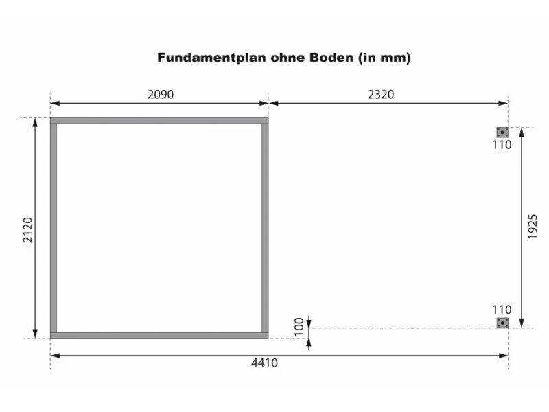 Norlinio Hybrid Gartenhaus Woodtallic 2, terragrau/anthrazit, inkl. Anbaudach und Fußboden