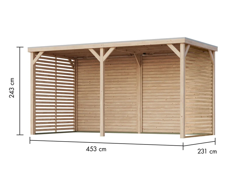 Karibu WM Pavillon Außenküche L, mit Verlängerung, inkl. 3x 5m LED RGB Streifen