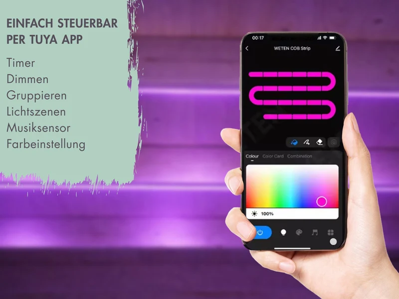 Karibu WM Pavillon Außenküche L, mit Verlängerung, inkl. 3x 5m LED RGB Streifen