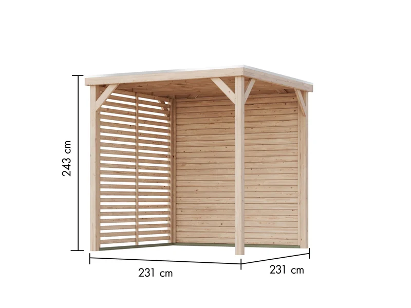 Karibu WM Pavillon Außenküche M, inkl. 2x 5m LED RGB Streifen