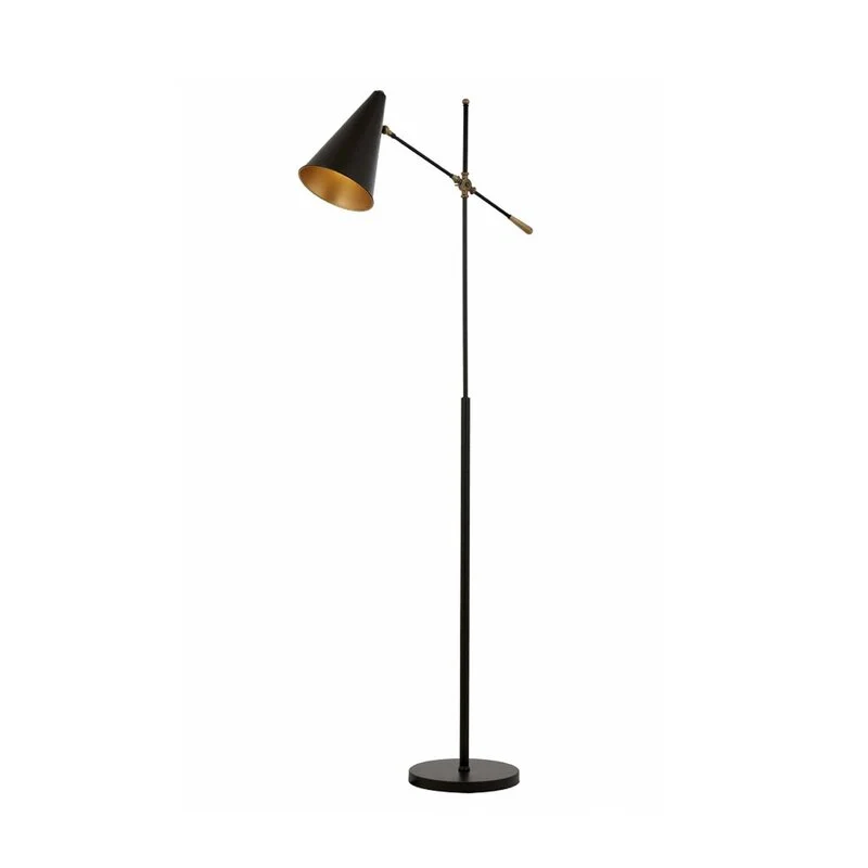 B-Ware Avonni Stehleuchte Lampe Nelu schwarz Metall 185 cm justierbar