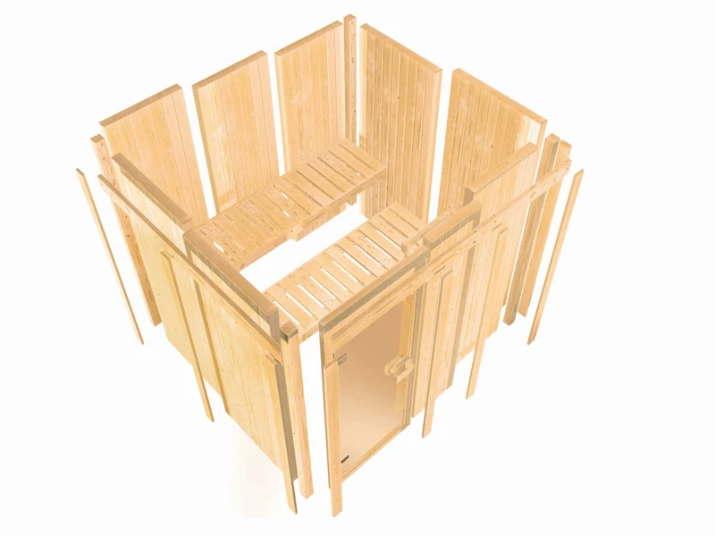 Karibu Sauna Avari 3 , inkl. 9 kW Ofen integr. Steuerung , 68 mm