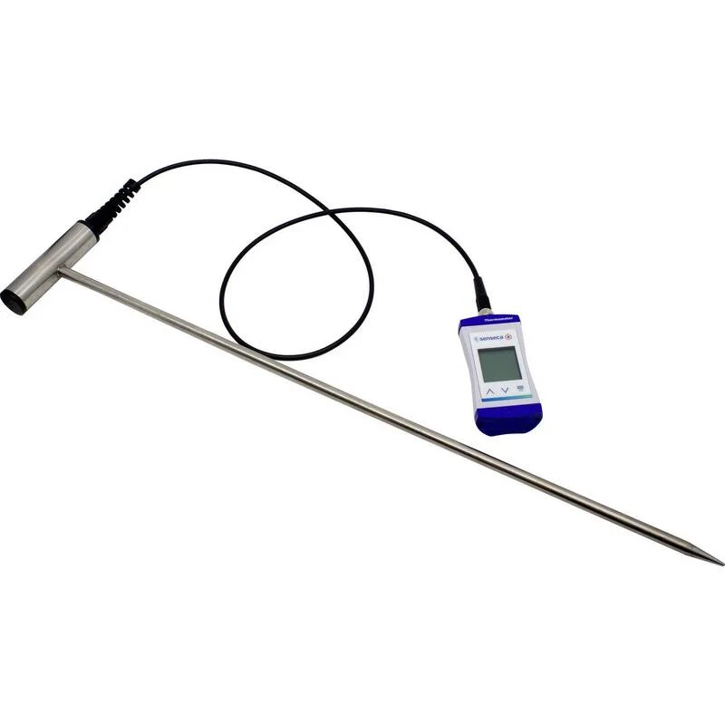 B-Ware Senseca Temperaturmessgerät Thermometer Boden Kompost PT1000 Edelstahl 1000 mm