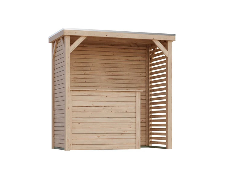 Karibu WM Pavillon S, inkl. Holzbar mit LED RGB Streifen 5m