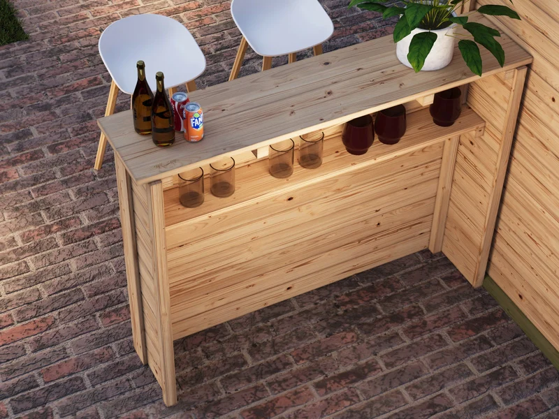 Karibu Holzbar, naturbelassen, 28 mm