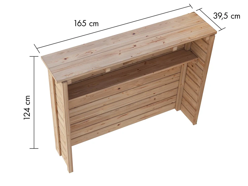 Karibu Holzbar, naturbelassen, 28 mm