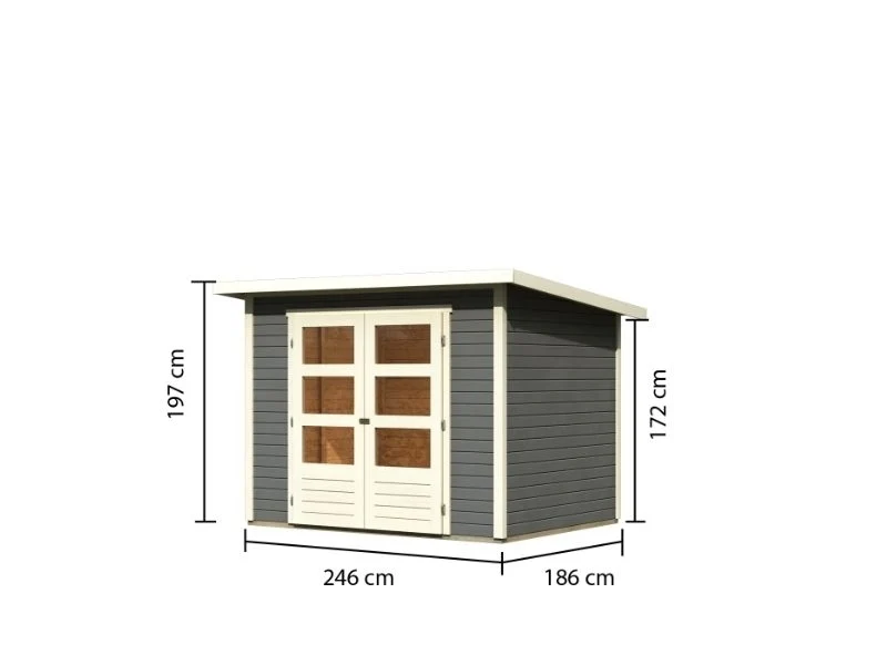Karibu Gartenhaus Castano, terragrau, 19 mm