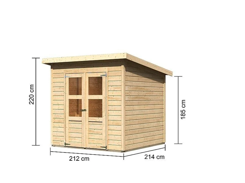 Karibu Gerätehaus Amrum 2, naturbelassen, 14 mm