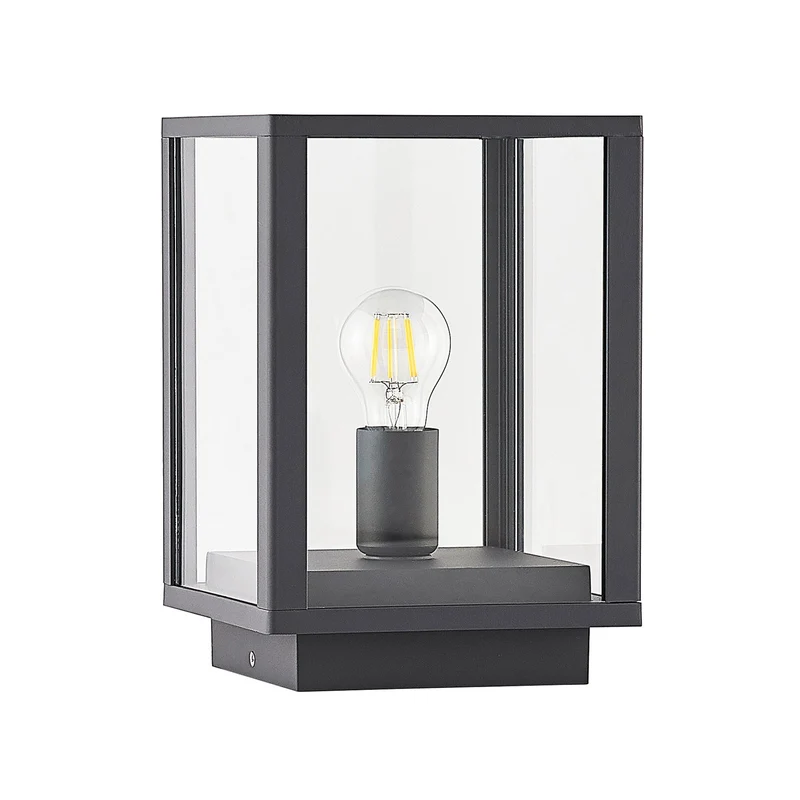 B-Ware Lindby Giavanna Sockelleuchte Wegeleuchte Gartenleuchte Lampe E27 dunkelgrau