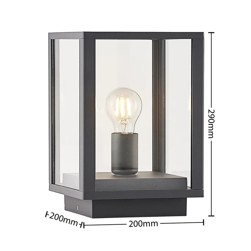 B-Ware Lindby Giavanna Sockelleuchte Wegeleuchte Gartenleuchte Lampe E27 dunkelgrau