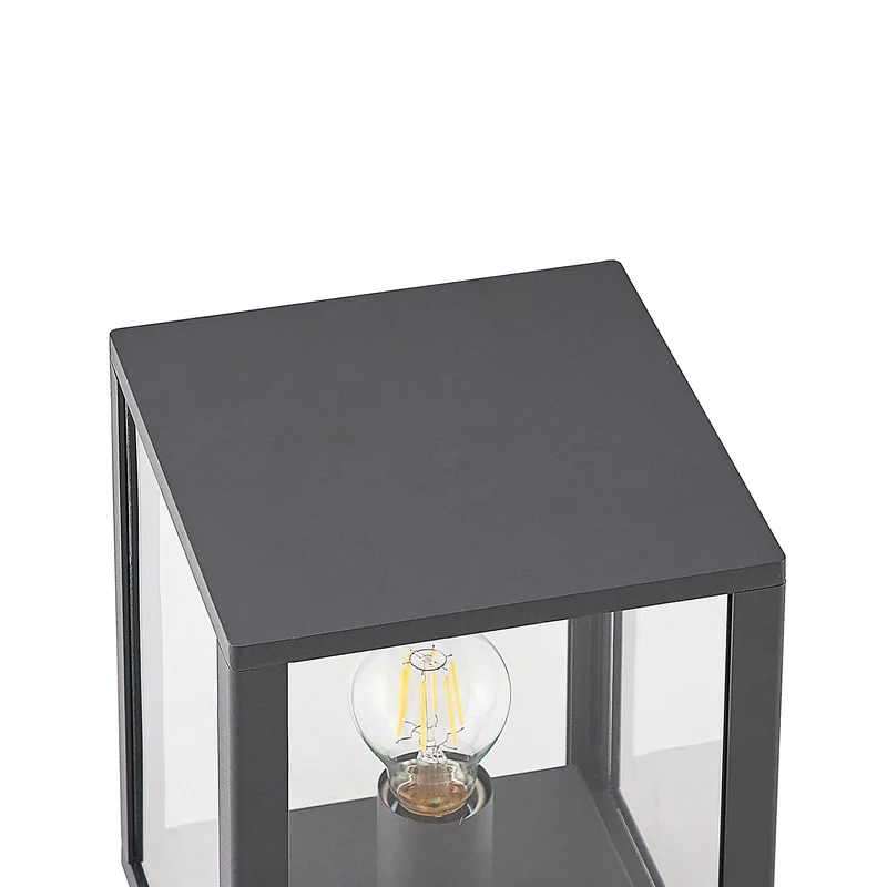 B-Ware Lindby Giavanna Sockelleuchte Wegeleuchte Gartenleuchte Lampe E27 dunkelgrau