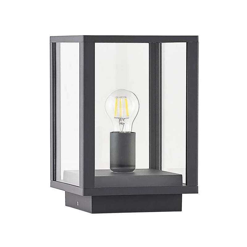 B-Ware Lindby Giavanna Sockelleuchte Wegeleuchte Gartenleuchte Lampe E27 dunkelgrau