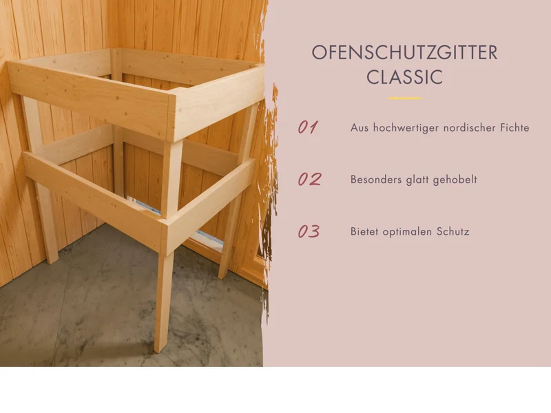 Karibu Fasssauna Quadro 0, inkl. 3,6 kW Ofen externe Steuerung, 38 mm
