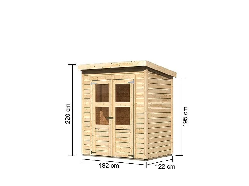 Karibu Gerätehaus Amrum, naturbelassen, 14 mm