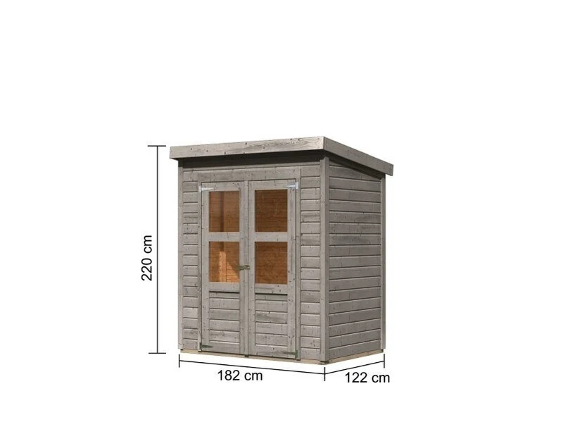 Karibu Gerätehaus Amrum, naturgrau, 14 mm