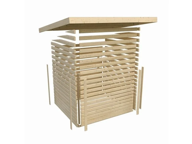 Karibu Gerätehaus Amrum, naturgrau, 14 mm