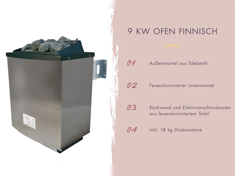 Karibu Saunahaus Mainburg 2 Set B naturbelassen, inkl. 9 kW Ofen ext. Steuerung HUUM