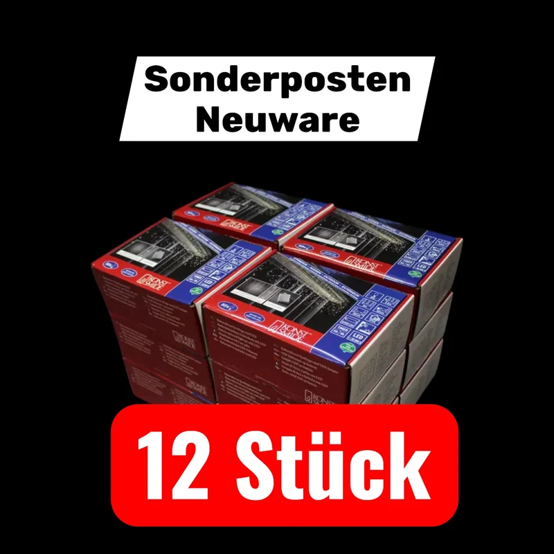 B-Ware Konstsmide Lichtervorhang-Eisregen Außen 1,5 V 80 LED Warm-Weiß 300cm 12 STÜCK