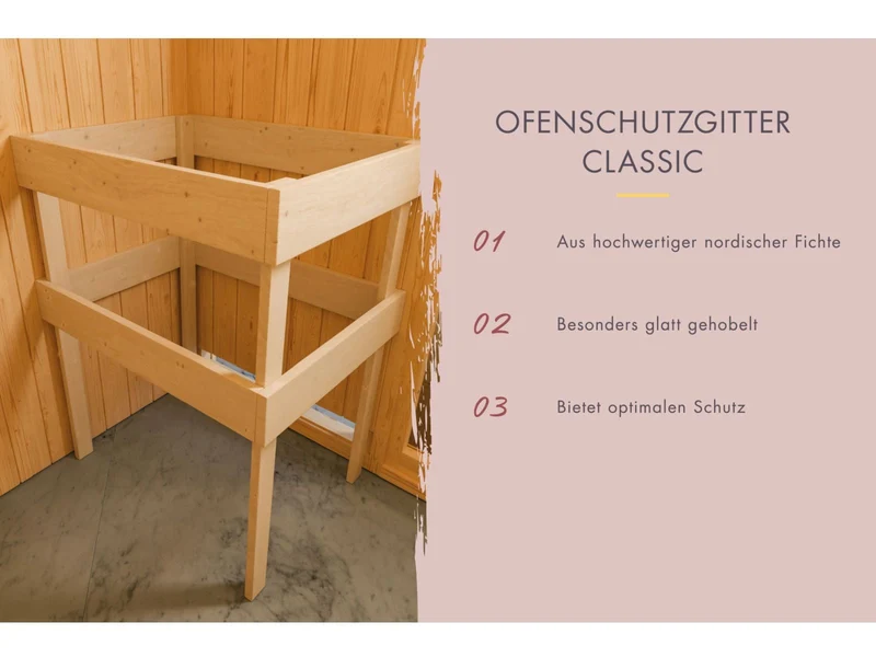 Norlinio Saunahaus Hella 2 terragrau 38 mm - inkl. 9 kW Bioofen ext. Steuerung - mit Dacheindeckung