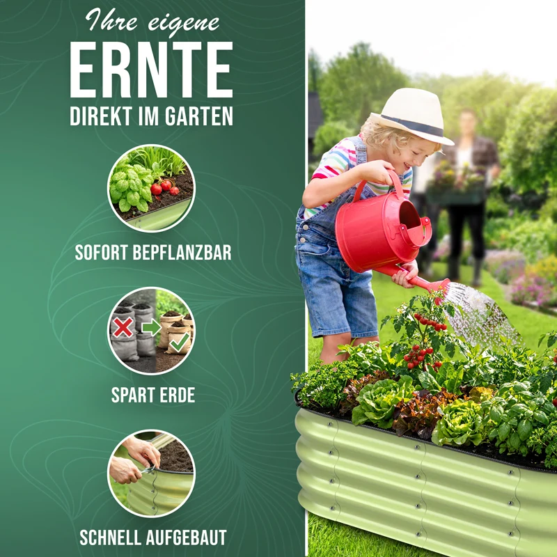 HOFGARTEN QuickGrow Compact, Metall Hochbeet | Beethöhe 28 cm
