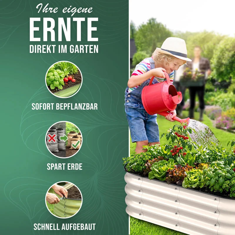 HOFGARTEN QuickGrow Compact, Metall Hochbeet | Beethöhe 28 cm