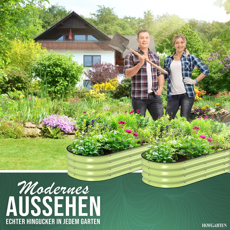 HOFGARTEN QuickGrow Compact, Metall Hochbeet | Beethöhe 28 cm