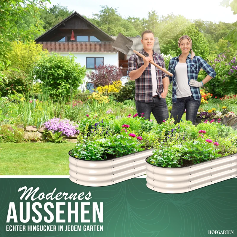 HOFGARTEN QuickGrow Compact, Metall Hochbeet | Beethöhe 28 cm