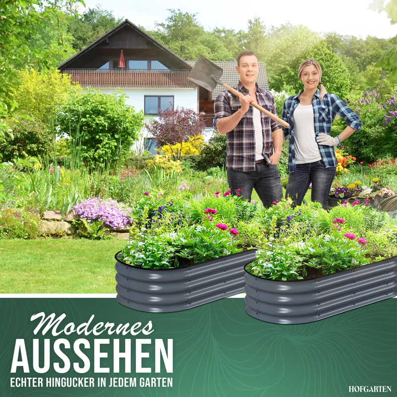 HOFGARTEN QuickGrow Compact, Metall Hochbeet | Beethöhe 28 cm